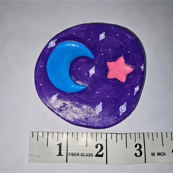 ✨ Wish Dish – Handmade Clay Moon & Star Art | One of a Kind | Great Add-on - Picture 3 of 7